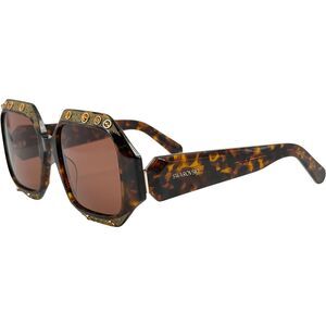 Swarovski SK0382 Womens Plastic Sunglass 52E Dark Havana 53-19 Brown Lens w Case